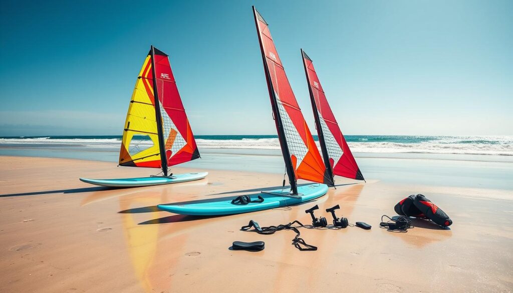 Windsurfausrüstung am Strand